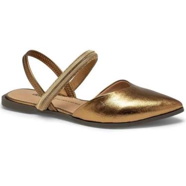 Imagem de Rasteira Dakota Tira Strass Bico Fino Feminina - Cobre, 36