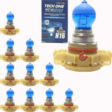 Imagem de Kit 10 Lampada Automotivo Halogena 12v 8500k Encaixe H16 - TECH ONE