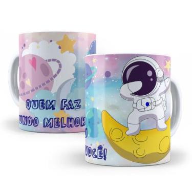 Imagem de Caneca de Cerâmica Branca Personalizada 325ml Astronauta - Mecolour