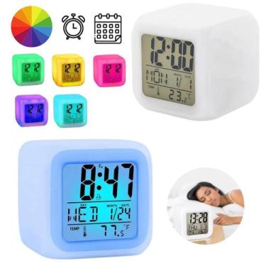 Imagem de Despertador de Mesa Relógio Hora/Data Digital Alarme Led RGB - X-cell,