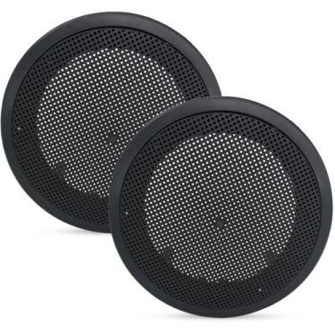 Imagem de 2 Arandelas P 6pol Som Ambiente Teto Gesso Pvc Embutir Preta - ORION