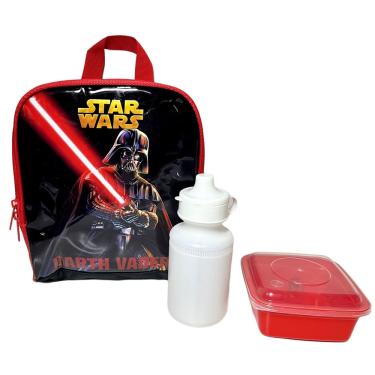 Imagem de Lancheira Escolar Térmica Infantil Star Wars - Estampa Do Personagem Darth Vader - Preto E Vermelho - Licenciado Disney - Original Luxcel (LA34096ST-V