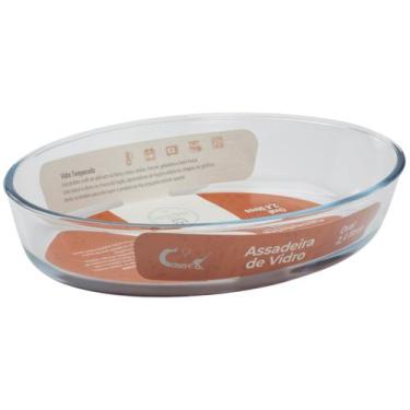 Imagem de Travessa 2,4L Vidro Medio Oval S/ Tampa AirFryer Lasanha 1UN - CasaVit