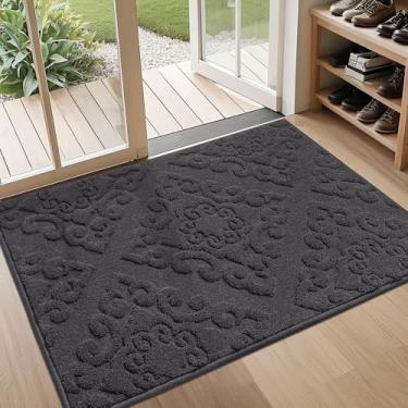 Imagem de COSY HOMEER - Tapete de porta antiderrapante para entrada 81 x 122 cm, tapetes absorventes de boas-vindas laváveis para capachos de sujeira, tapetes de entrada para capachos dianteiros traseiros e