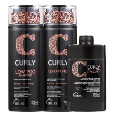 Imagem de Kit Truss Curly - Shampoo Low-Poo 300ml + Condicionador 300ml + Leave-