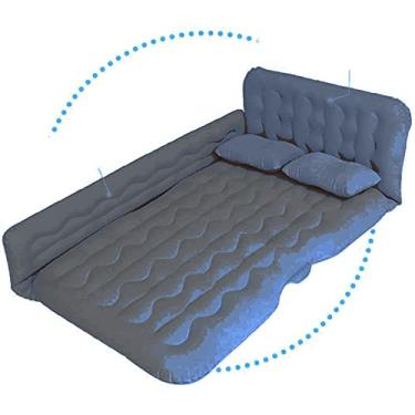 Imagem de Colchão de ar de carro para assento traseiro, colchão inflável de carro, portátil, viagem, acampamento, cama de dormir para viagem, colchão de sopro universal SUV com 2 almofadas de ar, bomba de ar
