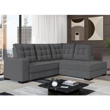 Imagem de Sofá Canto Retrátil e Reclinável Munique Tamanho 220cm X 175cm Grafite