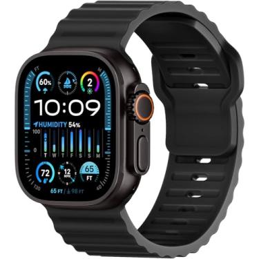 Imagem de Pulseira de silicone esportiva compatível com Apple Watch Ultra 3/Ultra 2/Ultra, pulseira macia para Apple Watch de 49 mm, 46 mm, 45 mm, 44 mm e 42 mm, pulseira para iWatch séries 11 10 9 8 7 6 5 4 3