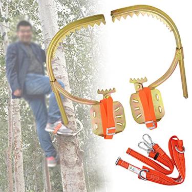 Imagem de Espetos para subir árvores, fivela de pé de poste de madeira, equipamento de escalada de árvores ajustável com cinto seguro, para observação de caça, recolha de frutas, modelo 250