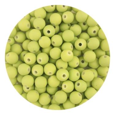 Imagem de Miçanga Emborrachada 8mm 200un p/ Montar Pulseira Infantil Terço Brinc