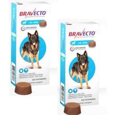Imagem de Kit 2x Antipulgas Bravecto Original De 20 A 40 Kg Envio Imediato