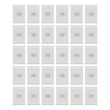 Imagem de Kit 30 Tomada Simples 10a 4x2 Branca Embutir Liz Tramontina, Branco