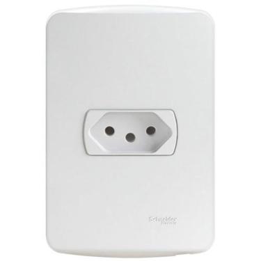 Imagem de Conjunto Tomada 2 Pinos + Terra 20 Amperes 250 Volts Branco Miluz - S3