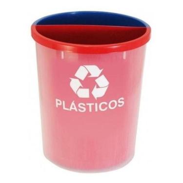 Imagem de Lixeira Mix 25 Litros Coleta Seletiva Com 2 Divisões Mix2 - JSN