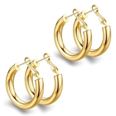 Imagem de BMMYE Brincos de argola de prata esterlina 925 com haste de ouro grosso, brincos banhados a ouro 14K para mulheres, tubo oco leve de 25 mm-70 mm, Cobre, Zircônia cúbica