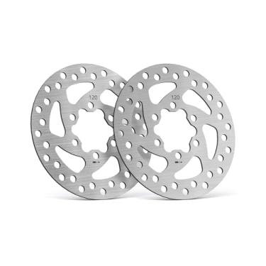 Imagem de stio Disco de freio para scooter de 120 mm, 6 furos, arredondado, compatível com peças de freio Segway Ninebot KickScooter ZT3 Pro/MAX G3, 2 peças