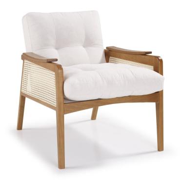 Imagem de Poltrona Madeira Maciça Tela Natural Assento E Encosto Com Fibra Siliconada Zâmbia Móveis Clement Freijó