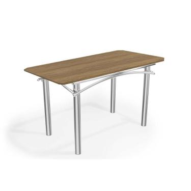 Imagem de Mesa De Cozinha Elba C/ Tampo 1,60cm Cromada/nogueira - Kappesberg