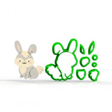 Imagem de Cortador Coelho Corpo Bosque Encantado Floresta Tamanho 6 Cm