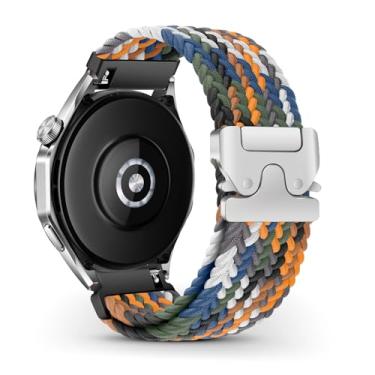 Imagem de RoYiio Pulseira de nylon para Amazfit Bip 6 / Bip 5 / Balance/Pop 3S / GTR 4 / GTR 3 Pro, respirável, macia, confortável, pulseira esportiva de nylon tecido de 22 mm para Garmin Venu 3 / Forerunner
