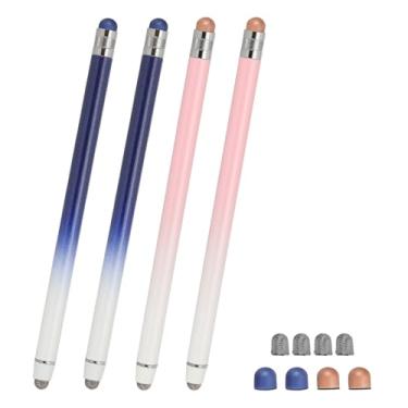 Imagem de PATIKIL 4 canetas Stylus para telas sensíveis ao toque, 2 em 1, caneta universal de alta sensibilidade, capacitiva para celulares, tablets, laptops, dispositivos com tela sensível ao toque, azul, rosa