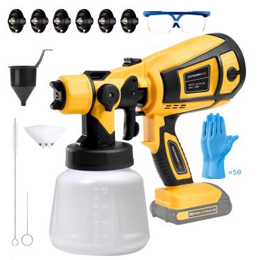 Imagem de KOOPOOL Pulverizador De Tinta Sem Fio Para Dewalt Com Bateria 20 V, Pistola Pulverizadora Hvlp Interiores E Exteriores Residências, Pintura Cercas, Móveis, Armários Paredes (Bateria Não Incluída)