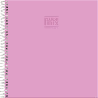 Imagem de Caderno 1/4 capa dura espiral branco Fluor Mix Soft 80 folhas rosa fluorescente 140x200mm