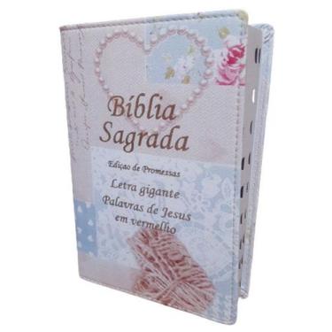 Imagem de Bíblia da Mulher de Tamanho Grande Harpa - Capa Luxo Corações - sbb