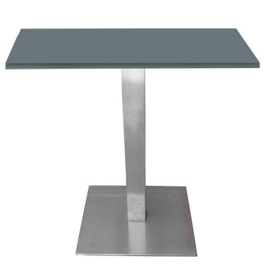 Imagem de Mesa Quadrada Alpha Inox Prata 73,50 Cm (altura) Tampo Mdp Quadrado 60 Cm Grafito (larg)