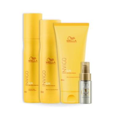 Imagem de Wella Sun Sh 250ml + Cond 200ml + Leave-in 150ml + Oleo Light 30ml - W
