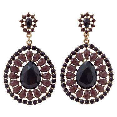 Imagem de Brinco Acrílico BC2967 - Akasaki, Dourado, Lilás