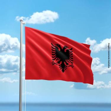 Imagem de Bandeira da Albânia 80cmx140cm Tecido Oxford 100% Poliéster - Presente