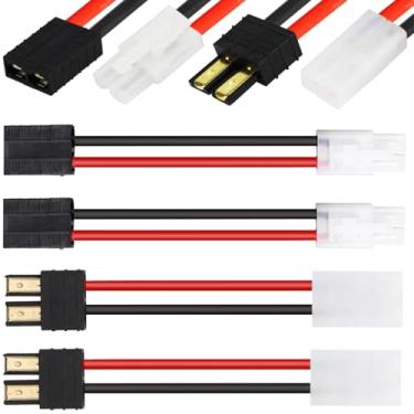 Imagem de DKARDU 3 pares para adaptador conector macho fêmea Tamiya para Traxxas, para Traxxas para Tamiya macho fêmea 14 calibre 5 cm conector de fio para carregador de bateria RC Lipo RC carro FPV