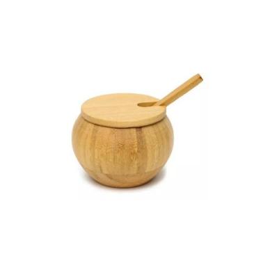 Imagem de Açucareiro Bambu com Colher 8x6,5cm - JX