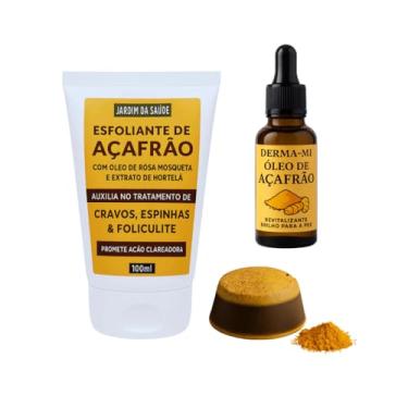 Imagem de Kit Açafrão Creme Esfoliante + Óleo de Açafrão 30ml + Sabonete | Clareia, Hidrata e Suaviza a Pele