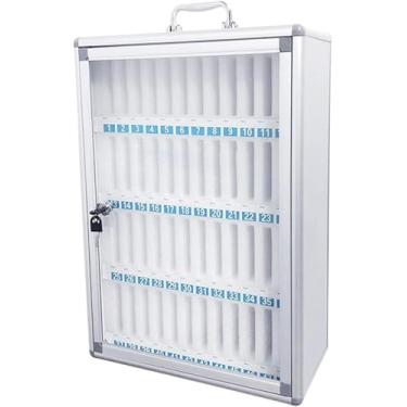 Imagem de Fechaduras De Móveis Caixa De Depósito De Cofre Para Celular Trsparent Lockable Student Staff Armazenamento De Celular Caixa Armário De Armazenamento Restaurt, Silver, 60