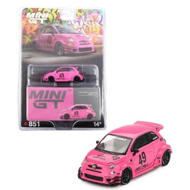 Imagem de Diecast Model Car Compatible with Mini GT 1:64 Abarth 595 LB-Works x Abas Works Pink Limited Edition MGT00851
