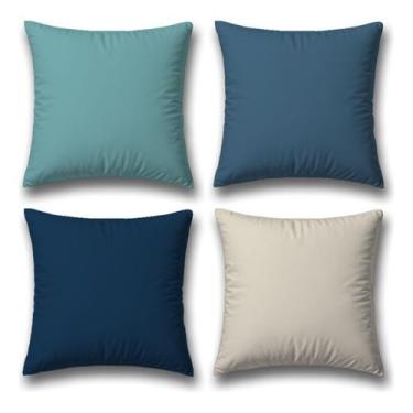 Imagem de 4 Capas Almofadas Veludo Sofa Tons Cores 45x45 - Art in Decor, Azul/Ro