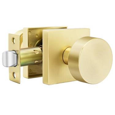 Imagem de goldenwarm Maçaneta de porta dourada, puxador de porta de pasagem de ouro escovado de liga de zinco para corredores, cozinhas, maçanetas de porta de pasagem resistente a granel - Moderno e elegante (1