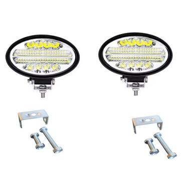 Imagem de KIT 02 Farol Led 144w Oval Caminhão Maquina Agrícola Trator - AUTOVEX