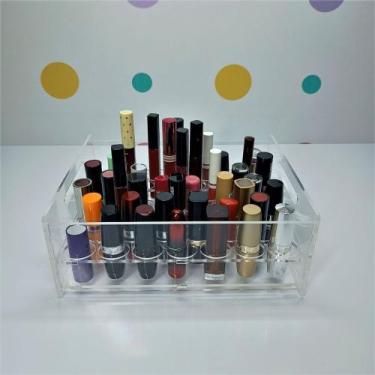 Imagem de Porta batom Em Acrílico Organizador Para 46 Batons - Fábrica de Utilid