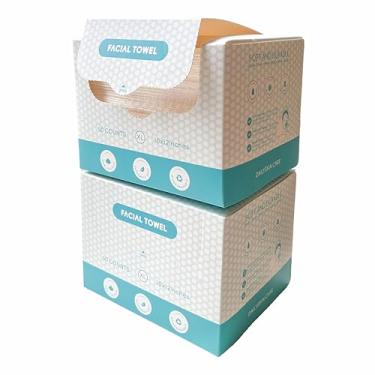 Imagem de KMAKII Towelette facial descartável, toalha de limpeza facial, toalhas de limpeza facial, lenços secos para limpeza e cuidados com a pele (2 caixas com 100 folhas)