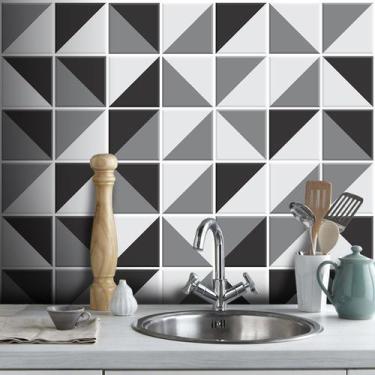 Imagem de Adesivo Destacável Azulejo para Cozinha Retângulo Preto - TaColado, 15