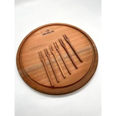 Imagem de Kit: Tabua P/Petiscos + 6 Garfinhos Michelon