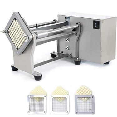 Imagem de NJTFHU Cortador de batata frita francesa Cortador elétrico Cortador de batata automático com 3 tamanhos de lâminas substituíveis de aço inoxidável para uso comercial em restaurante de cozinha industrial