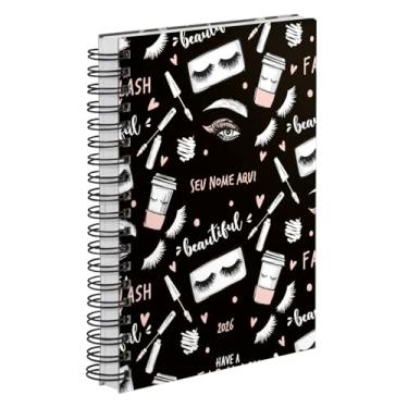 Imagem de Agenda Comercial 2026 Personalizada Capa Dura Salão de Beleza Charm Cores (Preto)