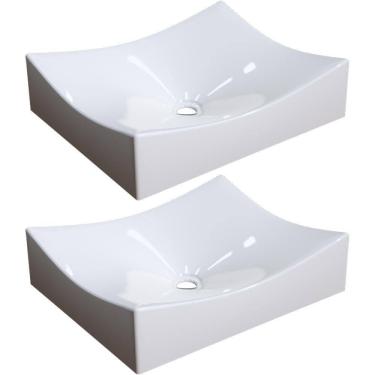 Imagem de Kit 02 Cubas De Apoio Banheiro Lavabo C01 Ml44W Bege