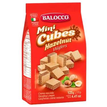 Imagem de Wafer mini cubos de avela balocco 125g