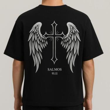 Imagem de Camiseta Streetwear Oversized Masculina salmos 9:11 - swagon, 1, G
