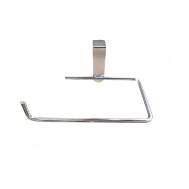 Imagem de Suporte Porta Papel Higiênico Duplo Aramado Para Caixa Acoplada Cromado Aço Preto Branco(BRANCO(INDIVIDUAL))